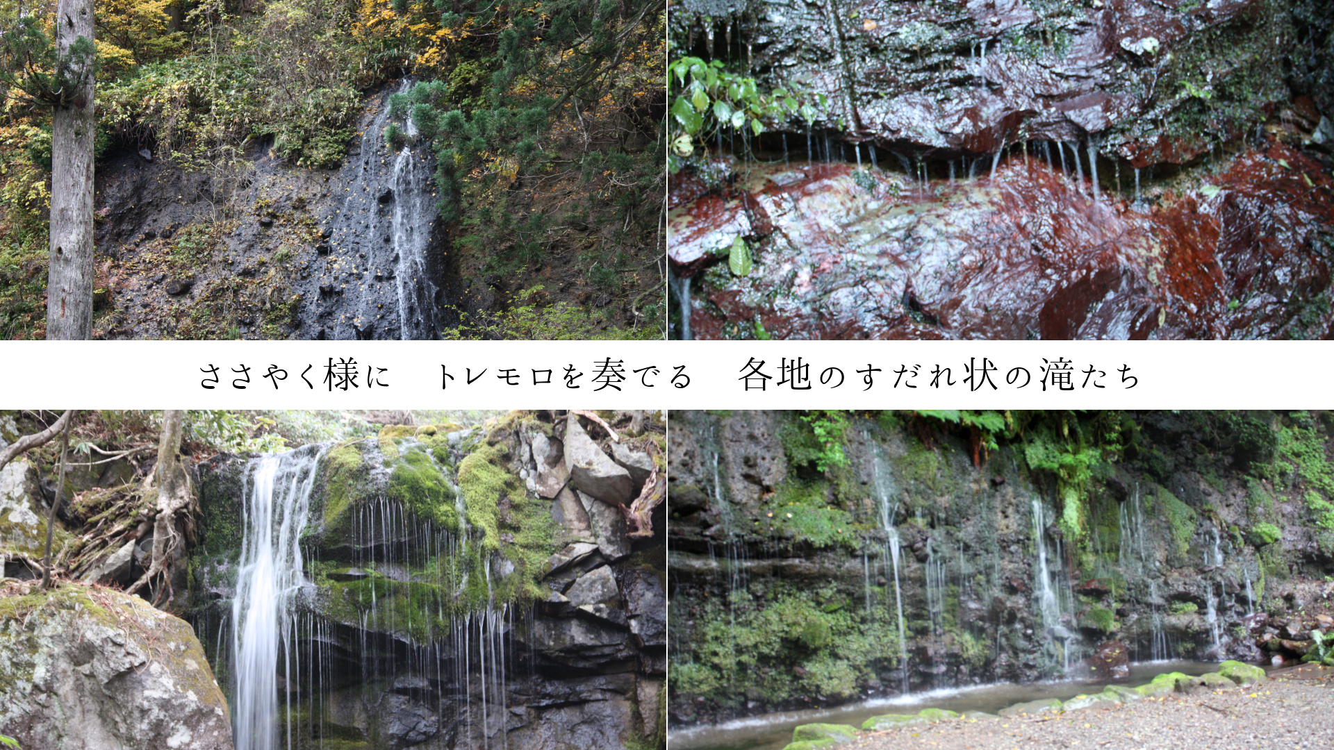 ささやく様に トレモロを奏でる 各地のすだれ状の滝たち